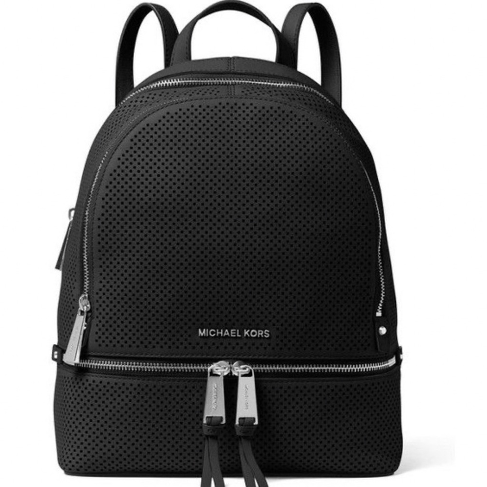 Michael Kors Black Perforated Backpack